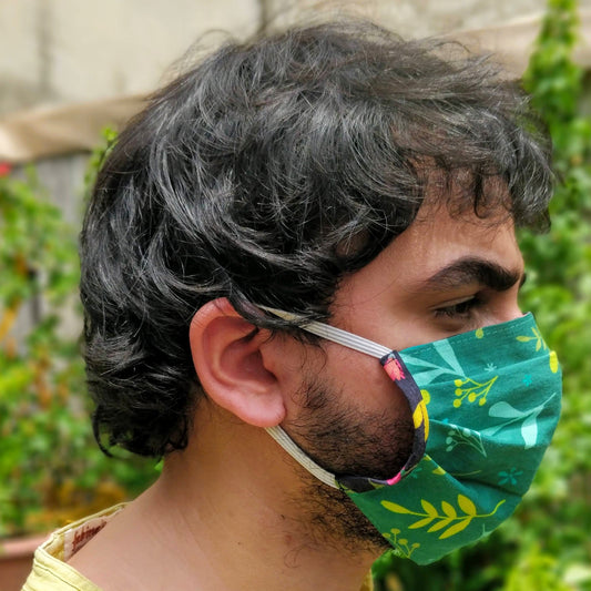 Organic Reversible Pleated Face Mask - Single