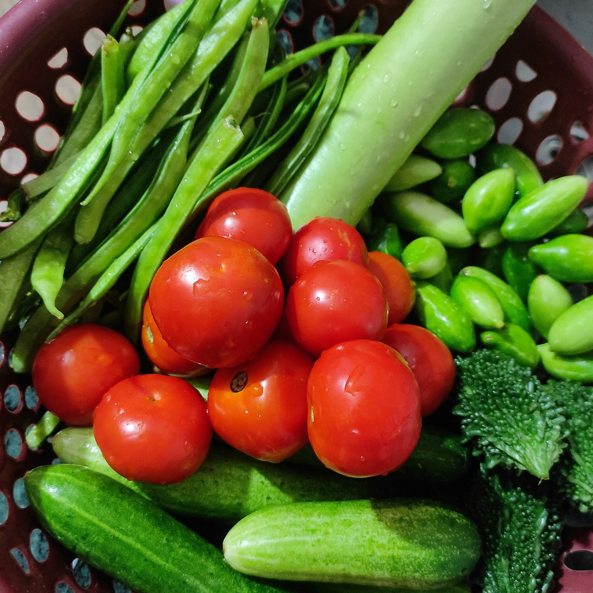 Fresh vegetables in a basket