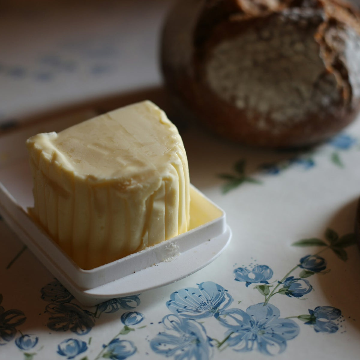Fresh butter in a dish