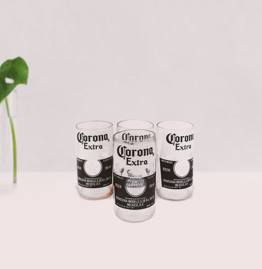 Upcycled  corona glass (set of 4)