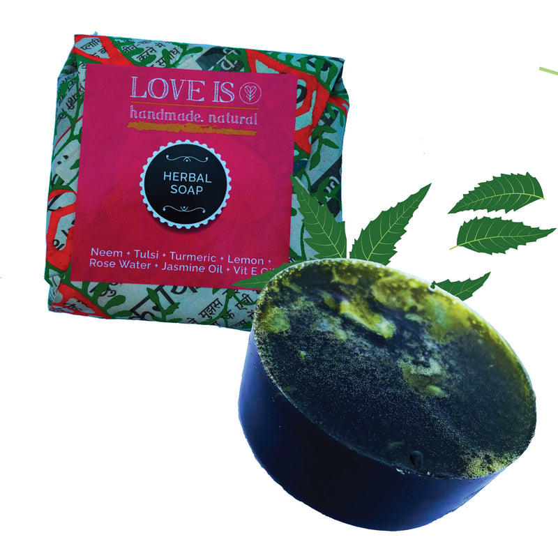 Love is Herbal Soap - Neem, Tulsi, Lemon, Turmeric - Buy Eco Friendly Products - Upycled, Organic, Fair Trade :: Green The Map