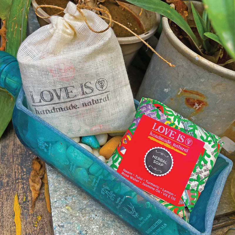 Love is Herbal Soap - Neem, Tulsi, Lemon, Turmeric - Buy Eco Friendly Products - Upycled, Organic, Fair Trade :: Green The Map