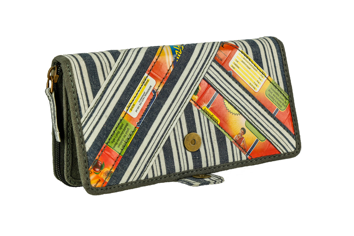 Upcycled Fabric and Tetra Clutch