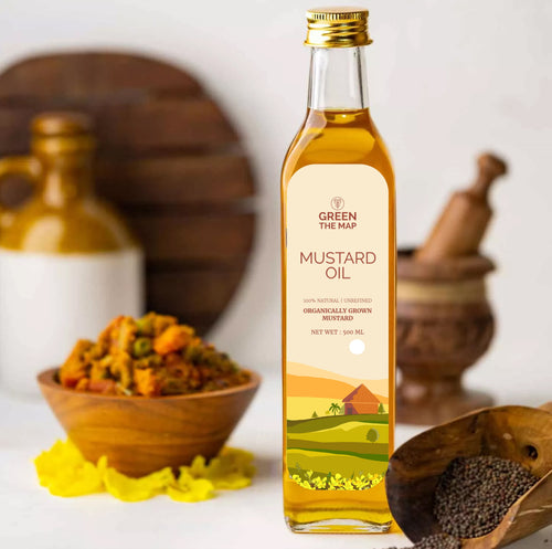 Organic Raw Mustard Oil Bottle - Unlocking Mustard Oil Benefits